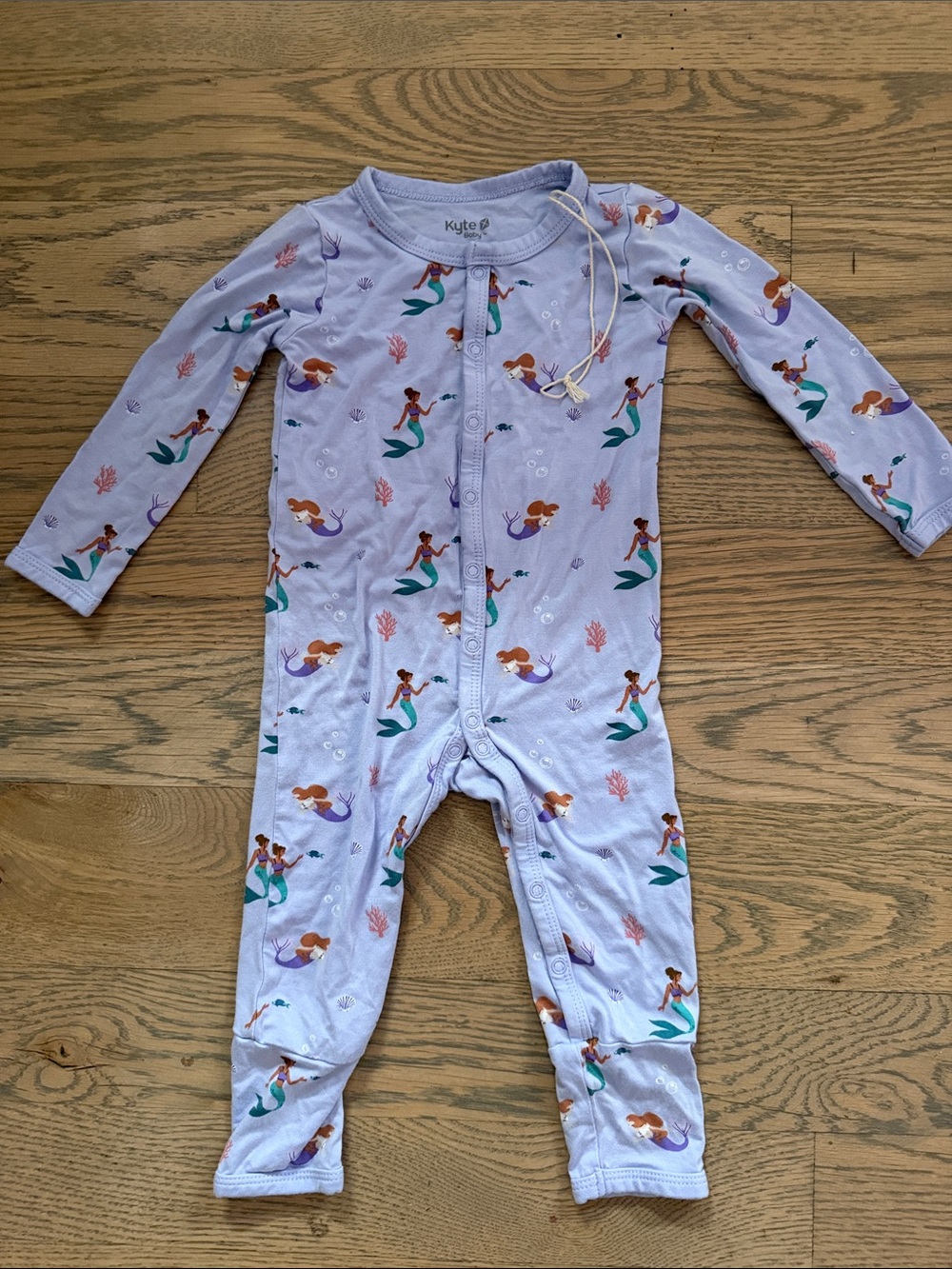 Kyte BABY Lavender Mermaid Print Footie One-Piece